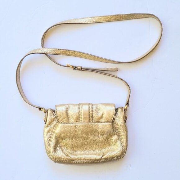 MICHAEL Michael Kors Bridgette Gold Leather Crossbody Bag - Picture 3 of 10